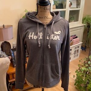 Hollister gray zip hoodie